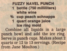 Fuzzy Navel Punch Recipe Clipping
