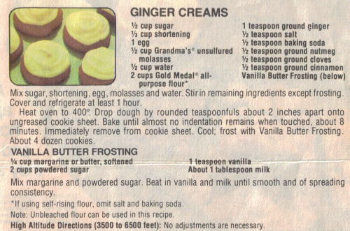 Ginger Creams Cookie Recipe
