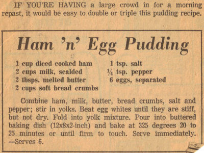 Ham & Egg Pudding Recipe