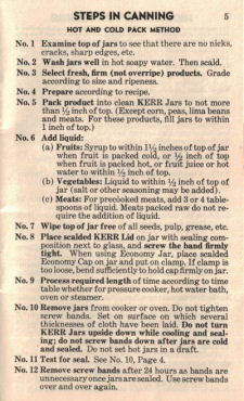 Hot & Cold Pack Method - Vintage Home Canning Guide - Click To View Larger