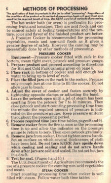 Pressure Cooker Method - Vintage Home Canning Guide - Click To View Larger