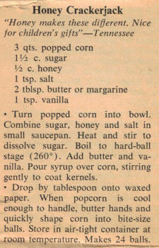 Honey Crackerjack Recipe Clipping