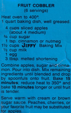 Jiffy Baking Mix Fruit Cobbler Recipe