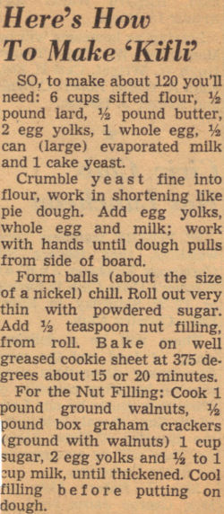 Vintage How To Make Kifli Recipe Clipping