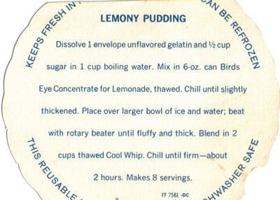 Cool Whip's Lemony Pudding Recipe