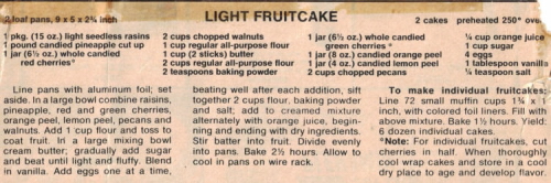 Light Fruitcake Recipe Clipping
