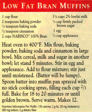 Low Fat Bran Muffins Recipe
