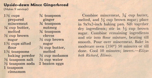 Upside-Down Mince Gingerbread Recipe