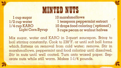 Minted Nuts Recipe Sheet By Karo