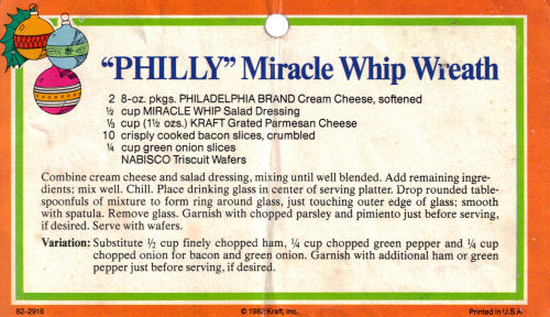 PHILLY” Miracle Whip Wreath Recipe «