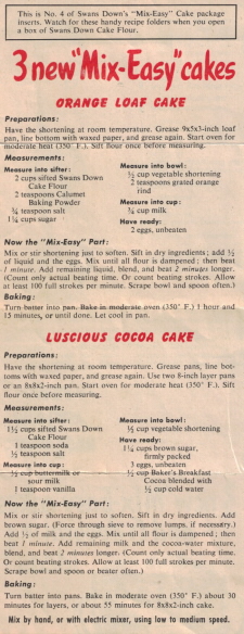 Mix-Easy Cake Recipes - Click To View Larger