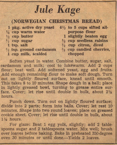 Norwegian Christmas Bread Recipe (Jule Kage)