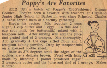 Pappy's Old-Fashioned Orange Cookies Recipe