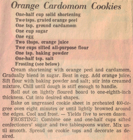 Orange Cardomom Cookies