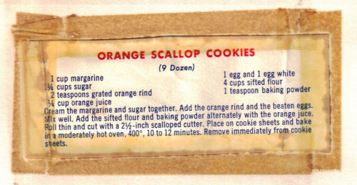 Orange Scallop Cookies Recipe Clipping - Vintage