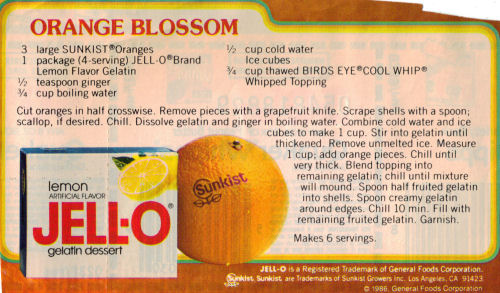 Orange Blossom Recipe Clipping (1986)