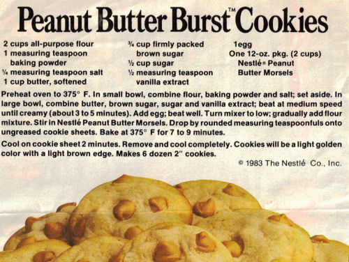 Peanut Butter Burst Cookies Recipe Clipping