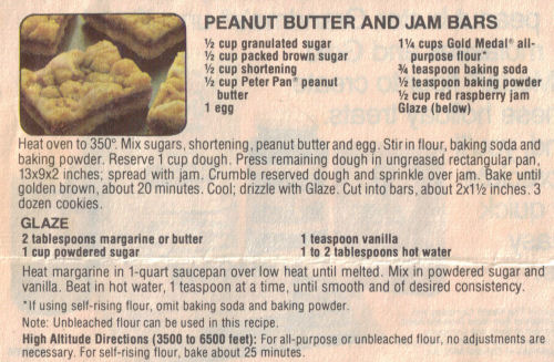 Peanut Butter & Jam Bars Recipe