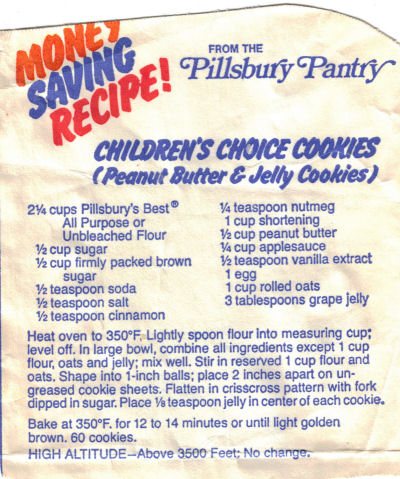 Peanut Butter & Jelly Cookies Recipe Clipping