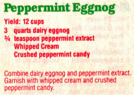 Peppermint Eggnog Recipe Clipping