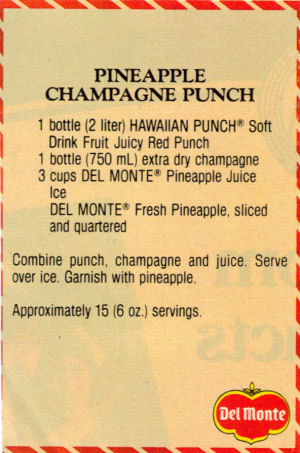 Pineapple Champagne Punch Recipe Clipping