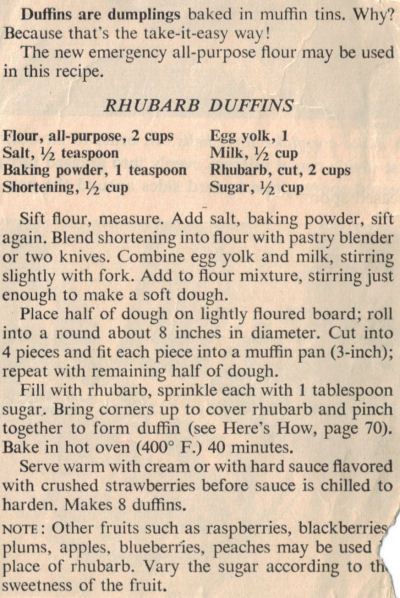 Rhubarb Duffins Recipe Clipping