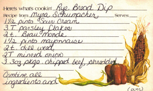 Rye Bread Dip Recipe Card