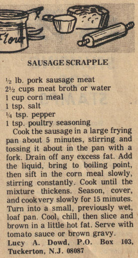 Sausage Scrapple Recipe
