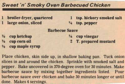 Sweet 'n' Smoky Oven Barbecued Chicken Recipe