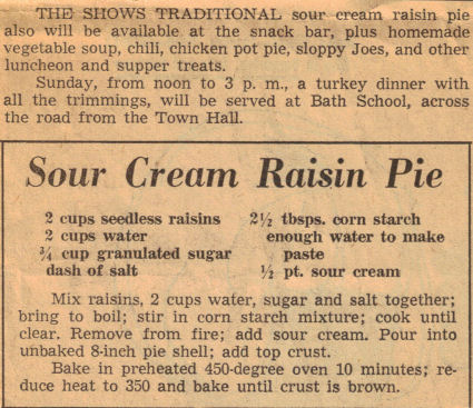 Sour Cream Raisin Pie Recipe Clipping Recipecurio Com