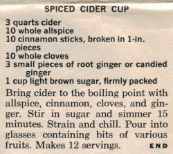 Spiced Cider Cup Recipe Clipping