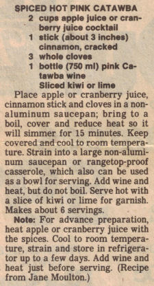 Spiced Hot Pink Catawba Drink Recipe Clipping