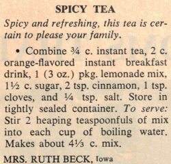 Spicy Tea Recipe Clipping