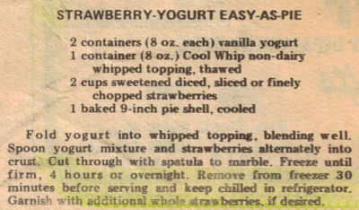 Strawberry Yogurt Easy As Pie Recipe