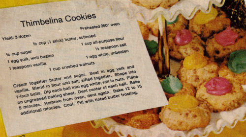 Thimbelina Cookies Recipe Clipping