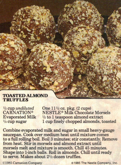Toasted Almond Truffles Recipe Clipping