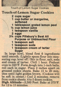 Touch Of Lemon Sugar Cookies Recipe Clipping