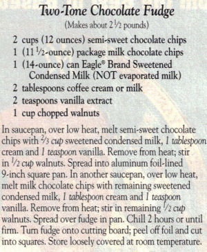 Two-Tone Chocolate Fudge Recipe Clipping