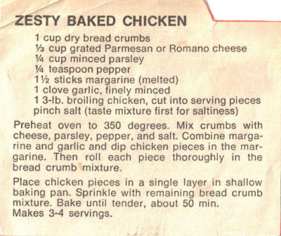 Zesty Baked Chicken Recipe