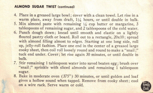 Back Of Recipe Card For Almond Sugar Twist