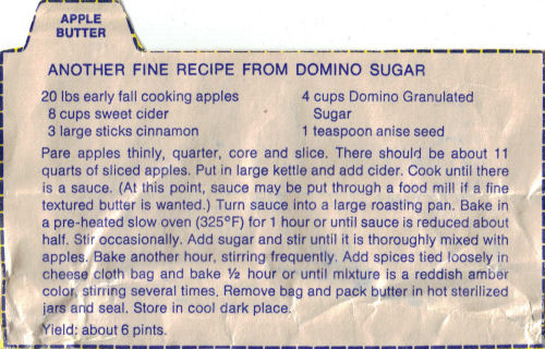 Apple Butter Recipe Clipping