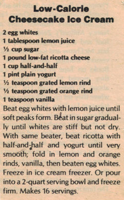 Homemade Cheesecake Ice Cream Recipe Clipping