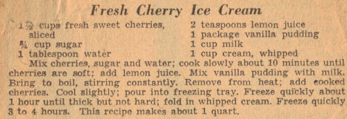 Vintage Cherry Ice Cream Recipe