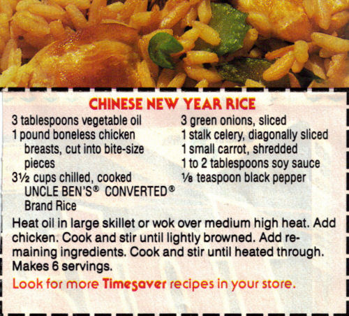 Chinese New Year Rice Recipe Clipping