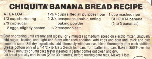 Chiquita Banana Bread Recipe