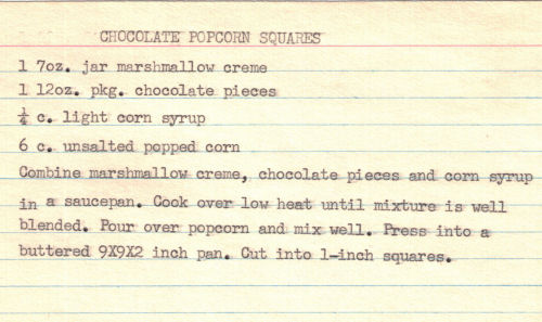 Chocolate Popcorn Squares Recipe