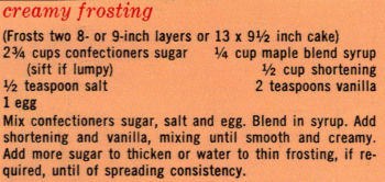 Creamy Frosting Recipe Clipping