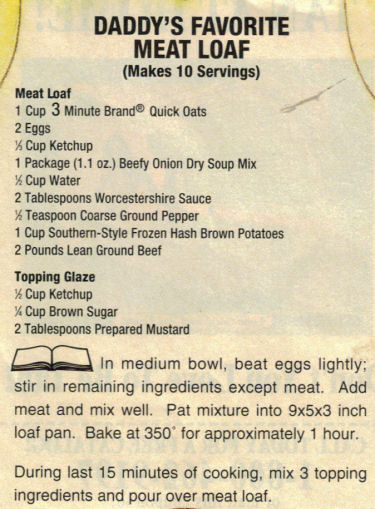 Daddy's Favorite Meat Loaf Recipe