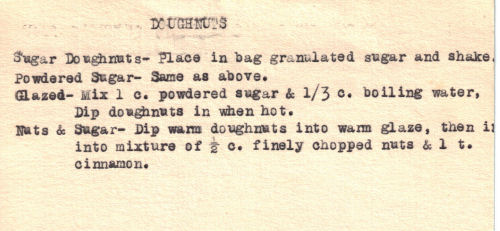 Doughnuts Recipe Reference Card