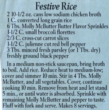 Festive Rice Recipe Clipping